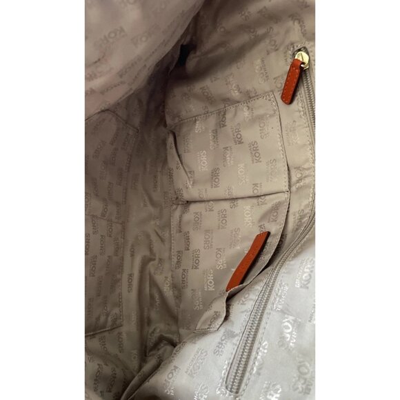 Vintage Michael Kors Signature Brown & Orange Leather Straped Shoulder bag Y2K - Picture 11 of 13